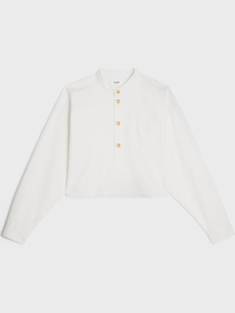 CELINE triomphe pea jacket in optic white denim