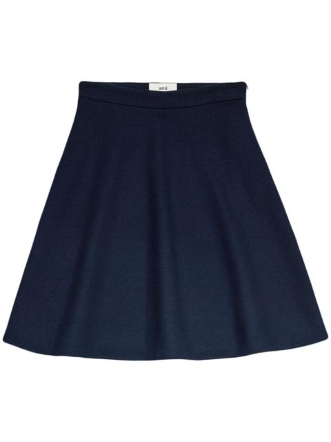 AMI Paris viring-wool blend A-line skirt