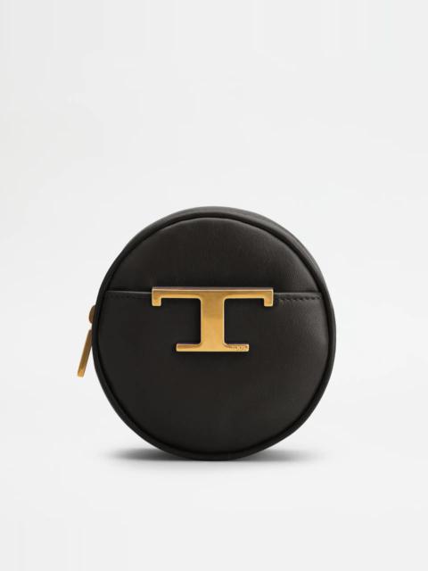 Tod's TIMELESS COIN PURSE IN LEATHER - BLACK