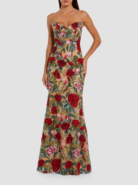 MAC DUGGAL Women's Ieena Floral Embroidered Gown - Beige Multi