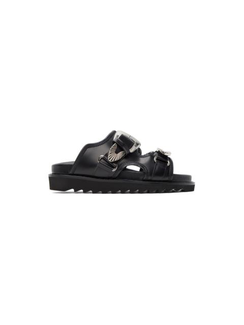 Black Buckle Sandals