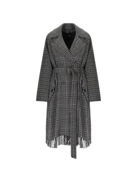 WEEKEND Max Mara checked fringed coat