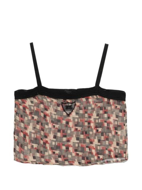 BODE Quadrille square-neck top