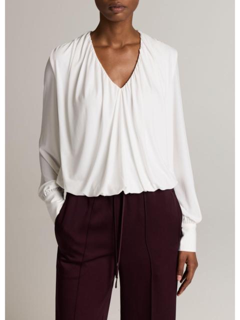 Vince Matte Jersey V-Neck Bubble Top
