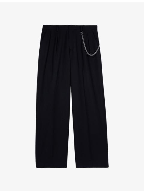 The Kooples Regular-Fit Straight-Leg Wool-Blend Trousers