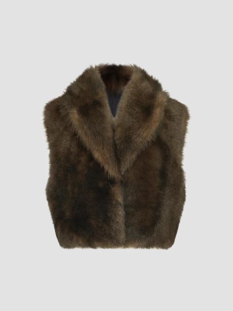 Brunello Cucinelli Women's Soft Shearling Vest - Pine Cone Brown