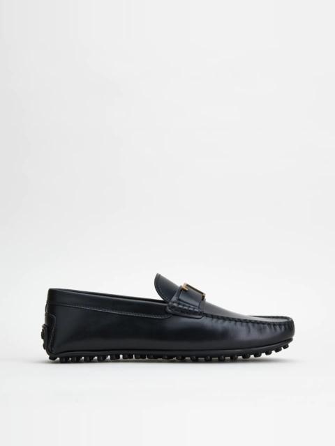 Tod's CITY GOMMINO DRIVING SHOES IN LEATHER - BLACK