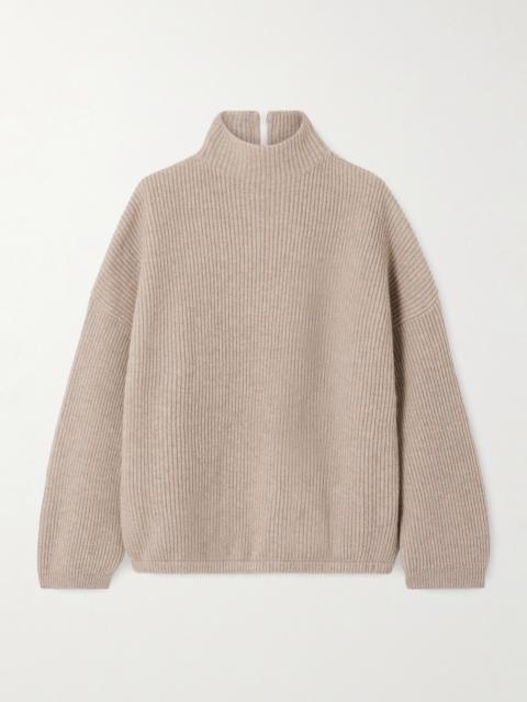 Brunello Cucinelli Bead-embellished Ribbed Cashmere Turtleneck Sweater