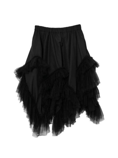 Noir Kei Ninomiya Wool Tropical x Nylon Tulle Skirt