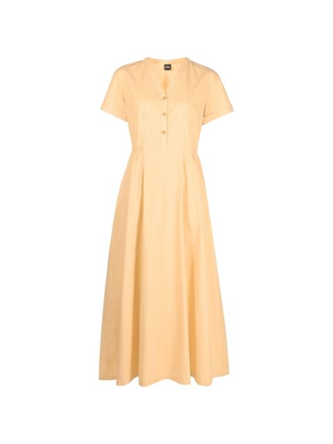 button-up flared cotton dress