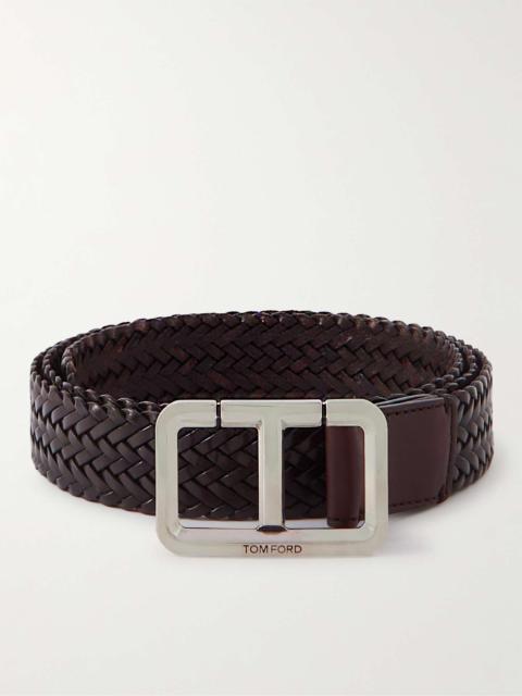 TOM FORD 3cm Woven Leather Belt
