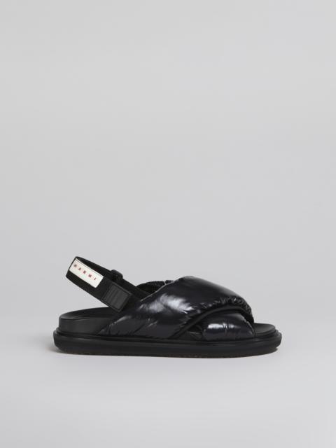 Marni BLACK NYLON CRISS-CROSS FUSSBETT