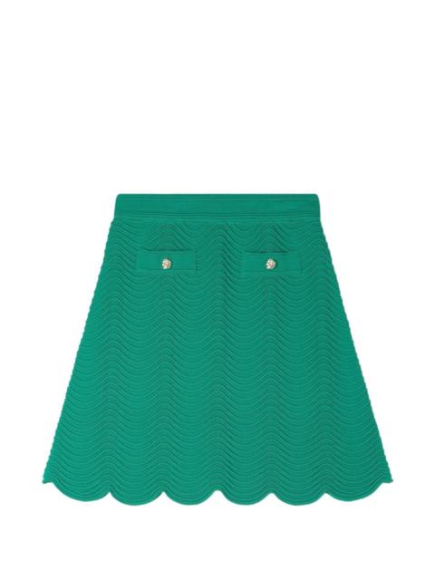 Sandro wave-pattern knitted skirt