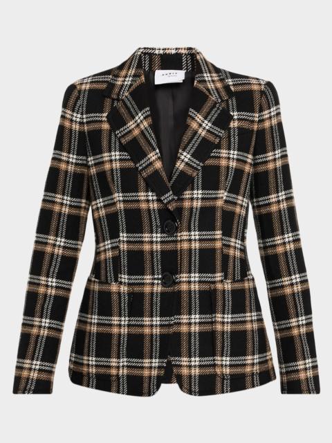 AKRIS Wool Check Single-Breasted Jacket