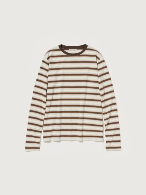 AURALEE GRADIENT STRIPE JERSEY L/S TEE
