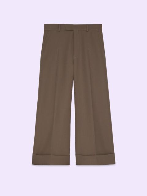 Textured gabardine cropped pant