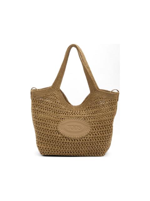 Tod's crochet raffia shopping bag