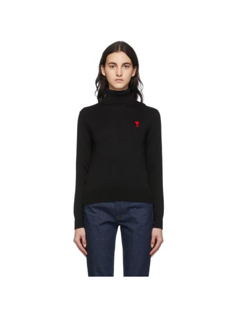 AMI Paris Black Ami de Cœur Turtleneck