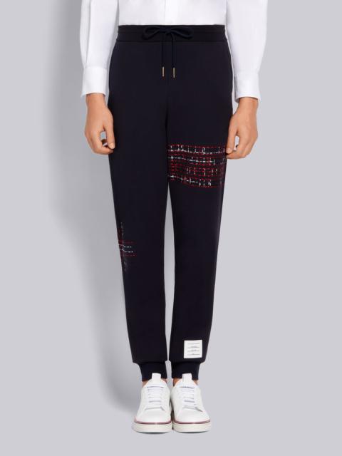 Thom Browne Navy Lightweight Loopback Terry Mending Stitch Sweatpants