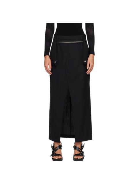 Dion Lee Black Zip Midi Skirt
