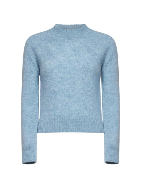 Dries Van Noten Light blue alpaca-blend Texas crewneck sweater