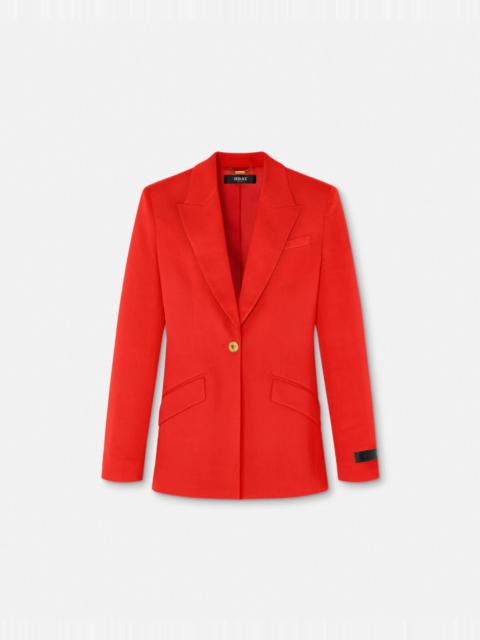 VERSACE Wool Single-Breasted DV Blazer