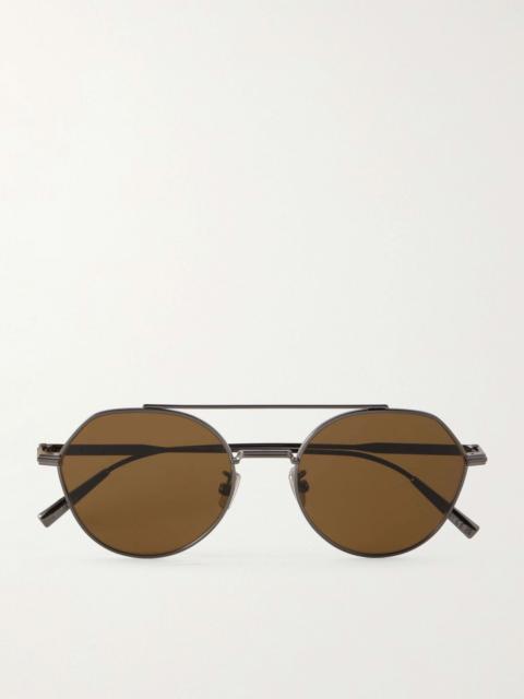 Dior DiorBlackSuit R6U Aviator-Style Silver-Tone Metal Sunglasses Silver