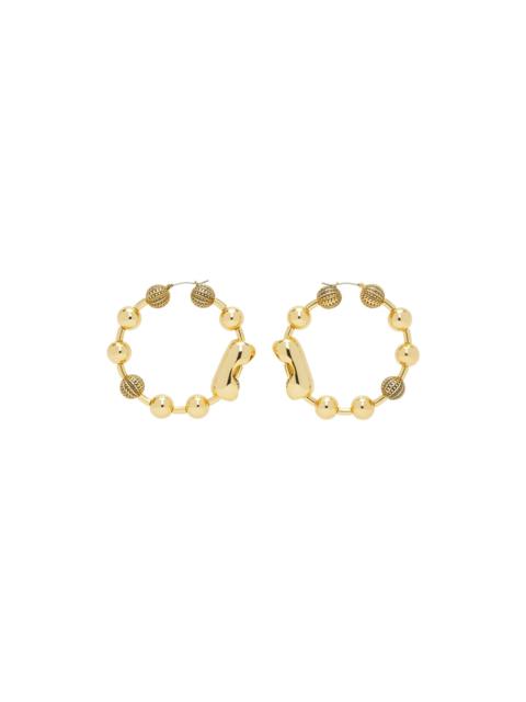 Marc Jacobs Gold 'The Monogram Ball Chain Hoop' Earrings