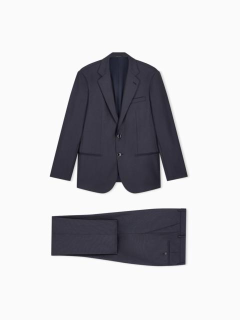 GIORGIO ARMANI SINGLE-BREASTED SUIT SOHO IN VIRGIN WOOL AND CASHMERE