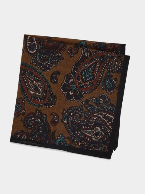 TODD SNYDER Italian Wool Paisley Pocket Square