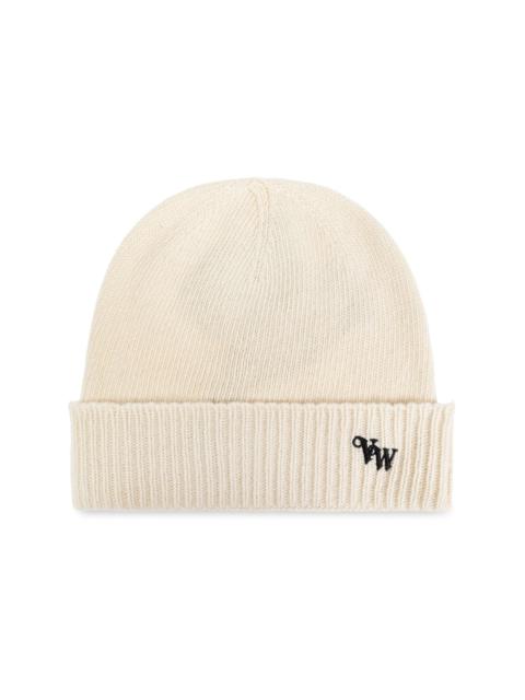 logo-embroidered cashmere beanie