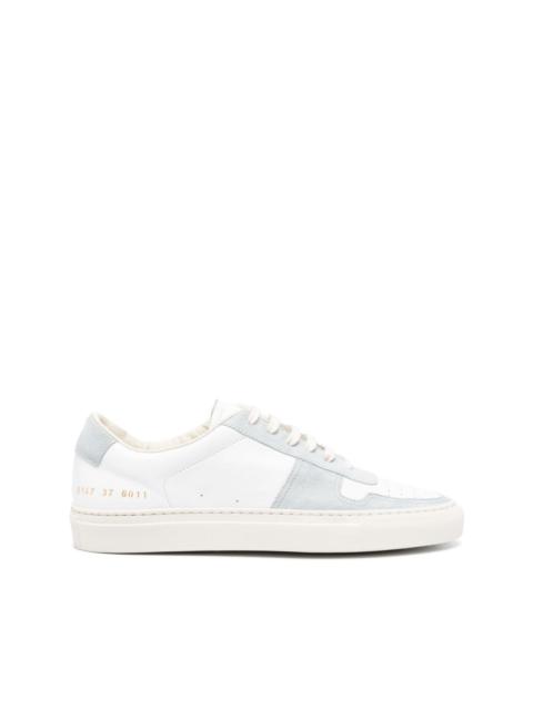 panelled leather sneakers