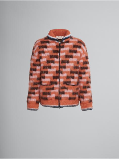 Marni RED MOHAIR ZIPPED JACKET