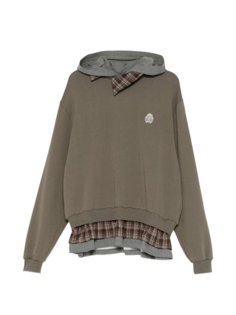 BONBOM shirt & sweat shirt layered hoodie