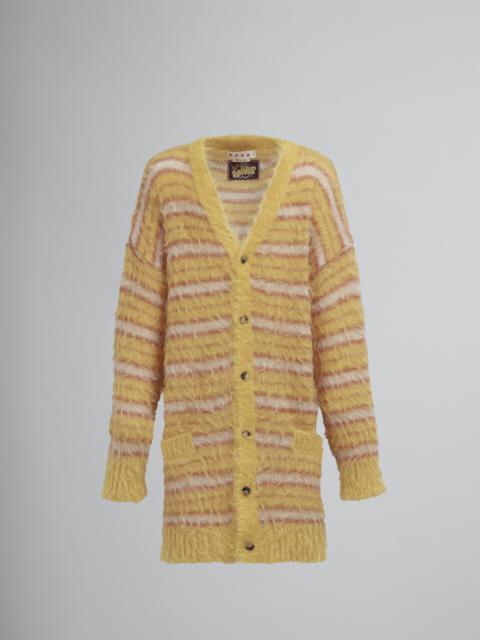 Marni STRIPED ICONIC MOHAIR LONG CARDIGAN