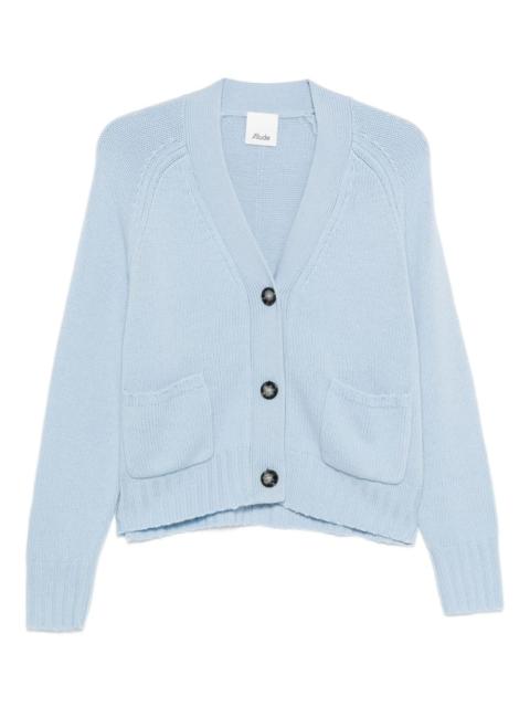 Allude patch-pocket button-up cardigan