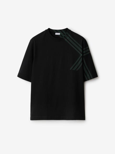Burberry Check Sleeve Cotton T-shirt