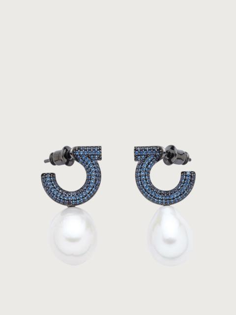 FERRAGAMO GANCINI EARRINGS WITH BAROQUE PEARL