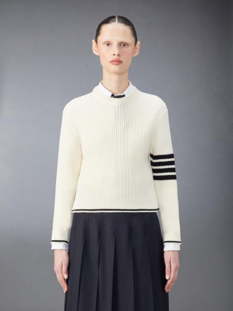 stripe-detailing cable-knit jumper