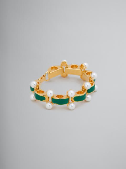Marni SCALLOPED BRACELET WITH PEARL DETAILS