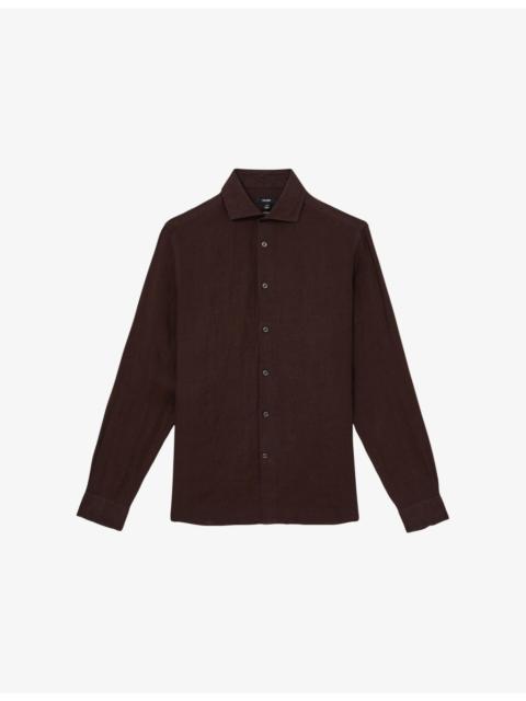 REISS Ruban Classic Collar Linen Shirt