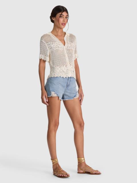 Alice + Olivia RANDALL CROCHET CARDIGAN