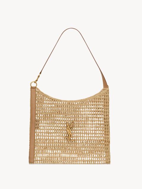 SAINT LAURENT OXALIS IN RAFFIA CROCHET AND LEATHER