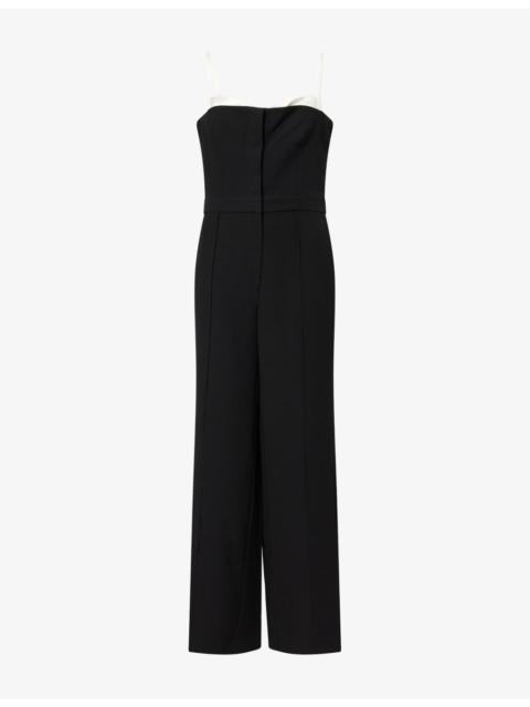 SIMKHAI Hazel Contrast-Bustier Woven Jumpsuit