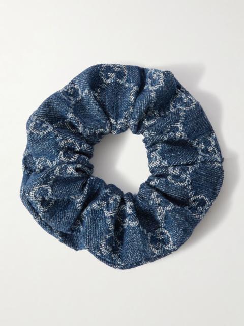 GUCCI Denim-jacquard hair tie Light denim