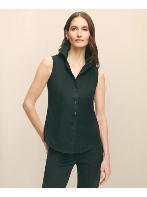 Brooks Brothers Fitted Non-Iron Stretch Supima® Cotton Sleeveless Dress Shirt