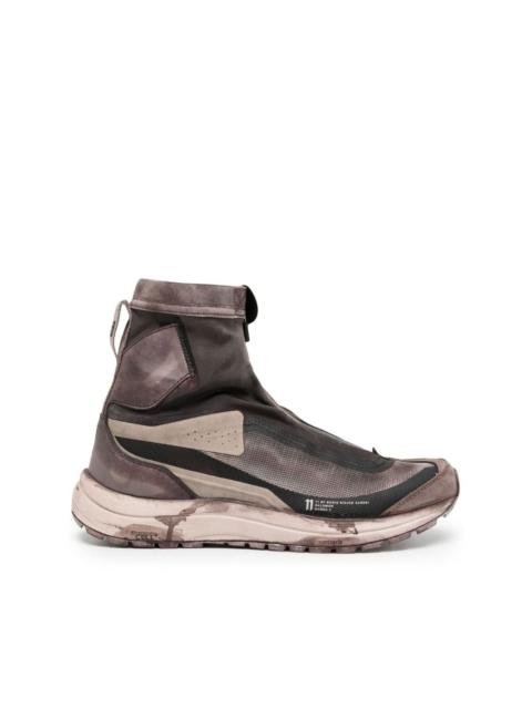 11 by Boris Bidjan Saberi distressed-effect panelled ankle boots