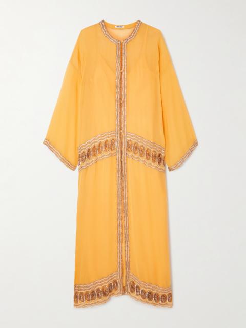 BODE Ducat Embellished Silk-voile Kaftan