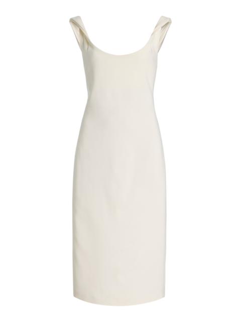 Another Tomorrow Twisted Crepe Dress off-white