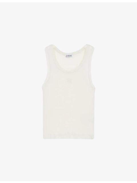 Loewe Anagram-Embroidered Slim-Fit Silk-Blend Tank Top